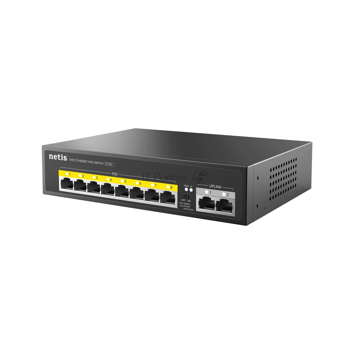 Коммутатор Netis P110C, 10×100 Мбит/с (8×PoE+), неуправляемый