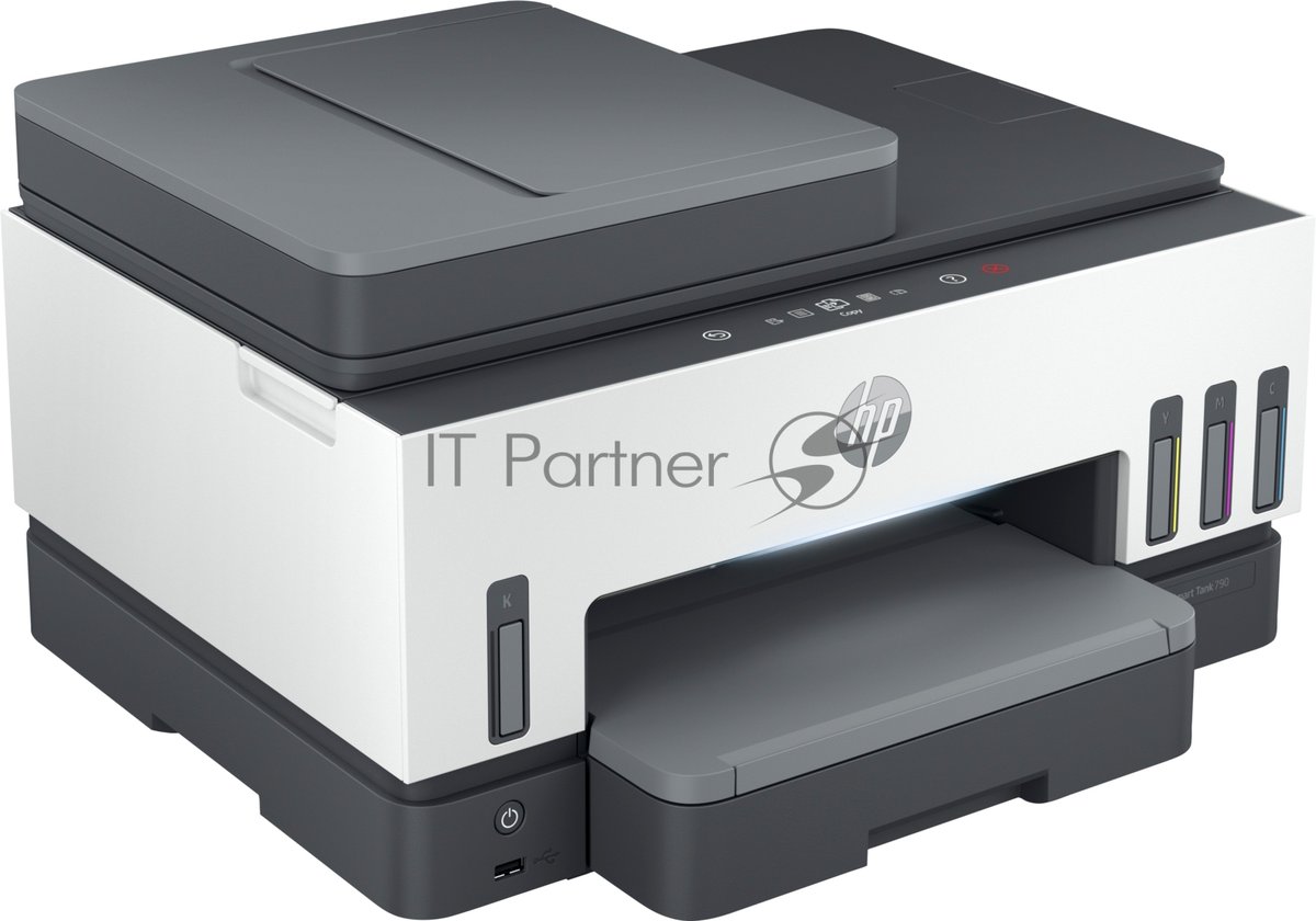 МФУ струйное HP Smart Tank 790 (4WF66A), A4, цветной, печ. до 15 стр/мин. (ч/б) до 9 стр/мин. (цвет), 1200 x 1200 dpi (ч/б печать, скан.) 1200 x 4800 dpi (цвет), USB, Wi-Fi, BlueTooth, Air Print, Mopria