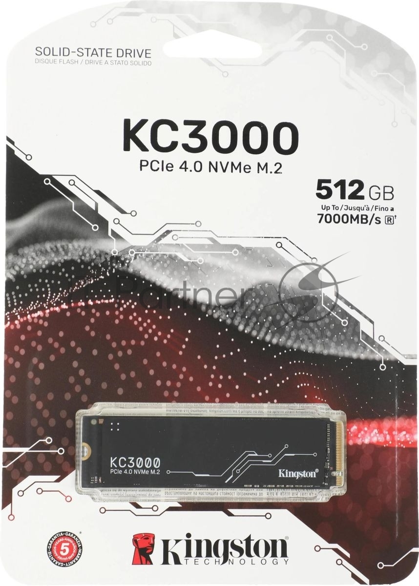 SSD Kingston SKC3000S/512G, 512 ГБ, PCIe 4.0 NVMe, M.2