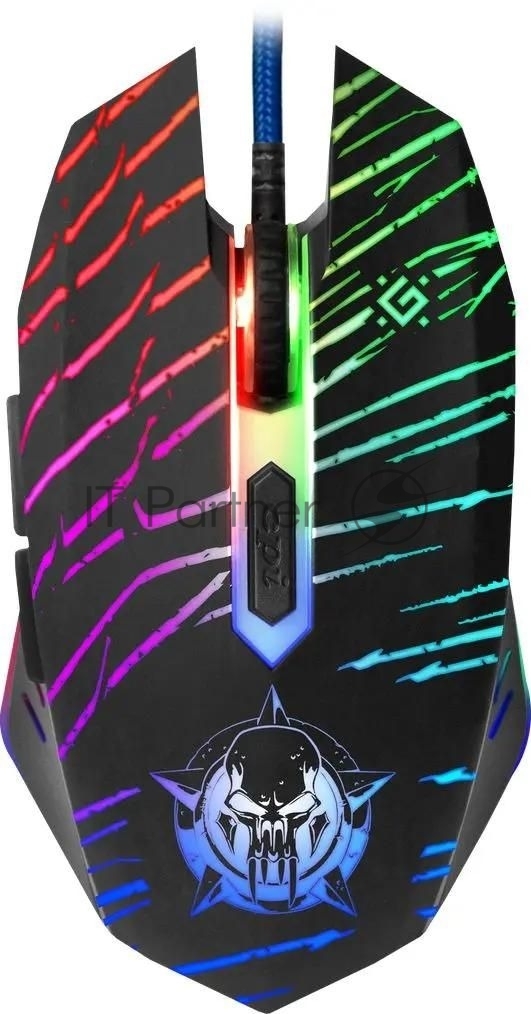 Мышь проводная Defender Dark Agent GM-590L черный, 12800 dpi, USB, кнопки - 6