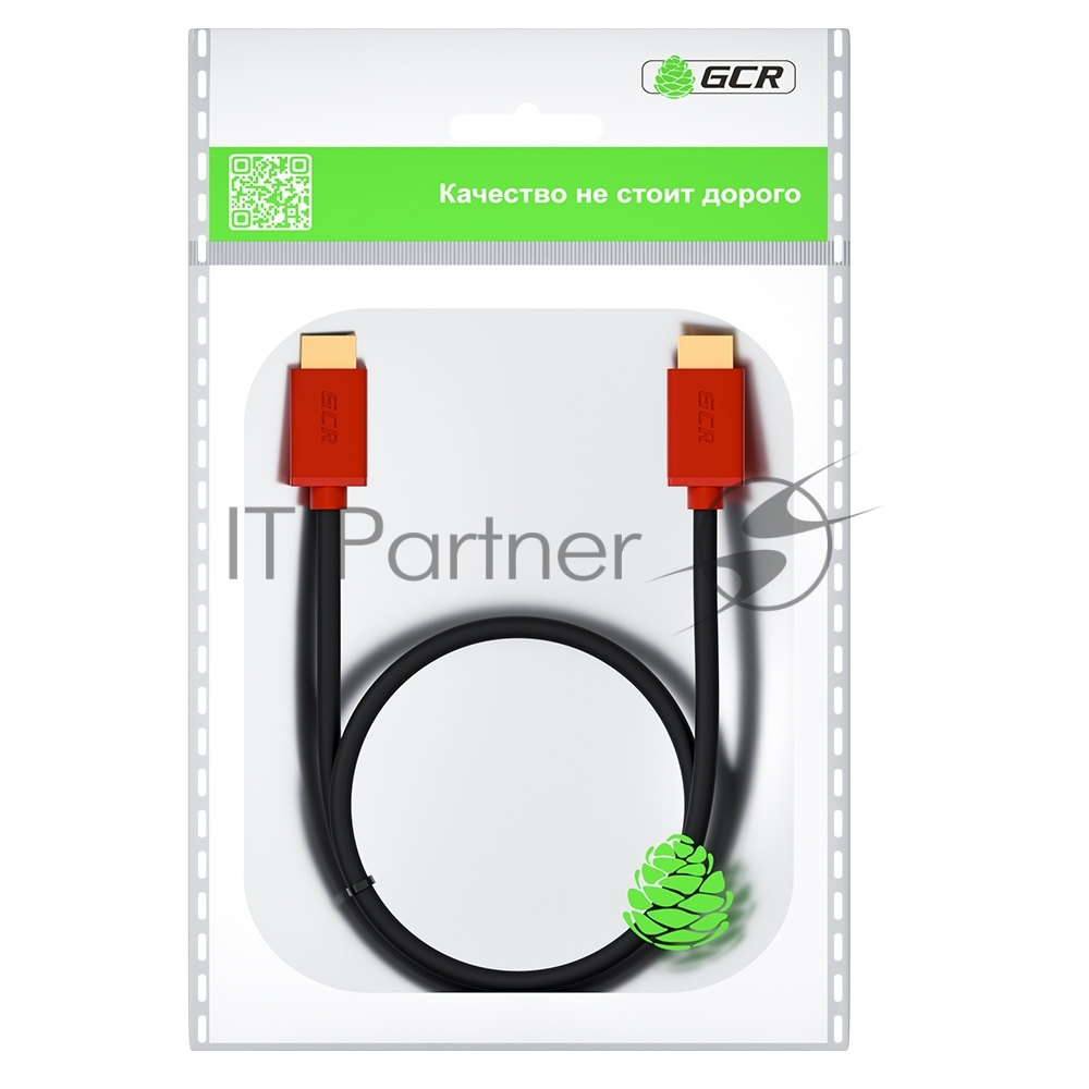 Кабель GCR 3.0m HDMI версия 2.0, HDR 4:2:2, Ultra HD, 4K 60 fps 60Hz/5K*30Hz, 3D, AUDIO, 18.0 Гбит/с, 28/28 AWG, OD7.3мм, тройной экран, черный, красные коннекторы, GCR-HM451-3.0m GCRКабель 3.0m HDMI версия 2.0, HDR 4:2:2, Ultra HD, 4K 60 fps 60Hz/5K*30Hz, 3D, AUDIO, 18.0 Гбит/с, 28/28 AWG, OD7.3мм, тройной экран, черный, красные коннекторы, GCR-HM451-3.0m