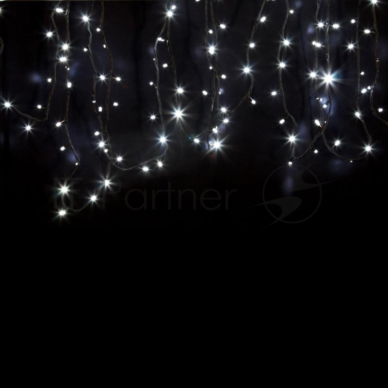 Гирлянда модульная светодиодная "Дюраплей LED" 20м 200LED бел. 13Вт 24В IP67 постоян. свечение провод каучук черн. Neon-Night 315-515