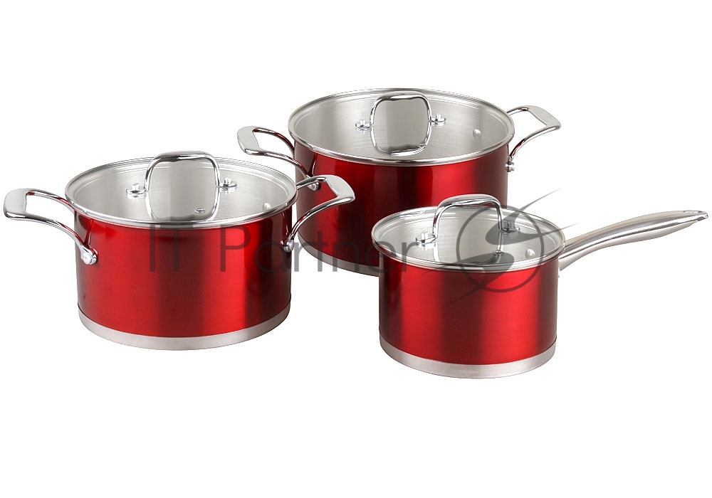 Набор кастрюль Pomi d'Oro PSS-640027 Prezioso, 20см, 24см и соусник 16см с крышками