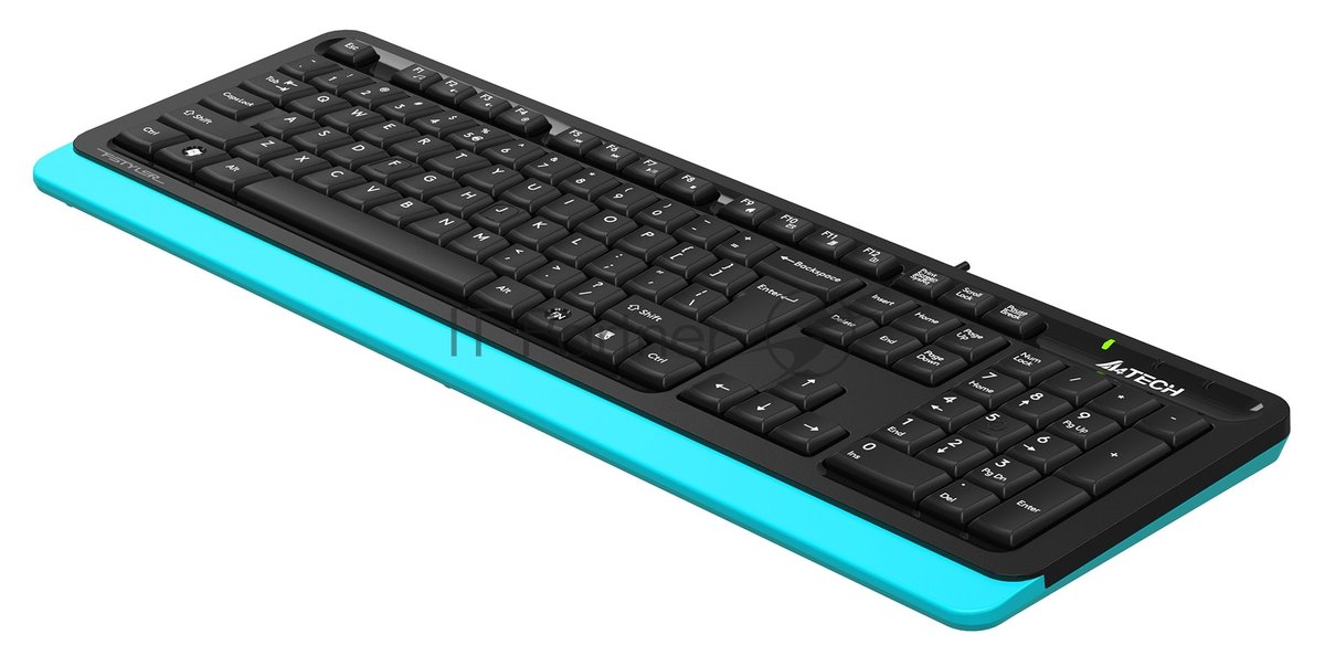 Клавиатура проводная A4Tech Fstyler FKS10, USB, черный/синий