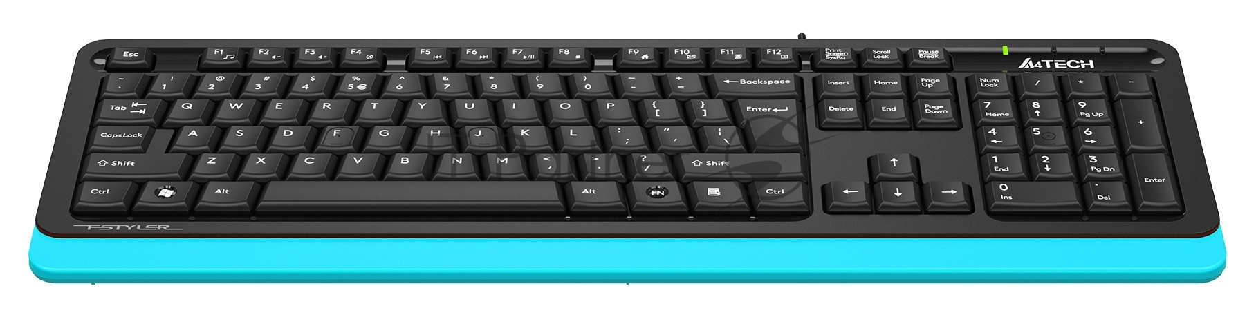 Клавиатура проводная A4Tech Fstyler FKS10, USB, черный/синий