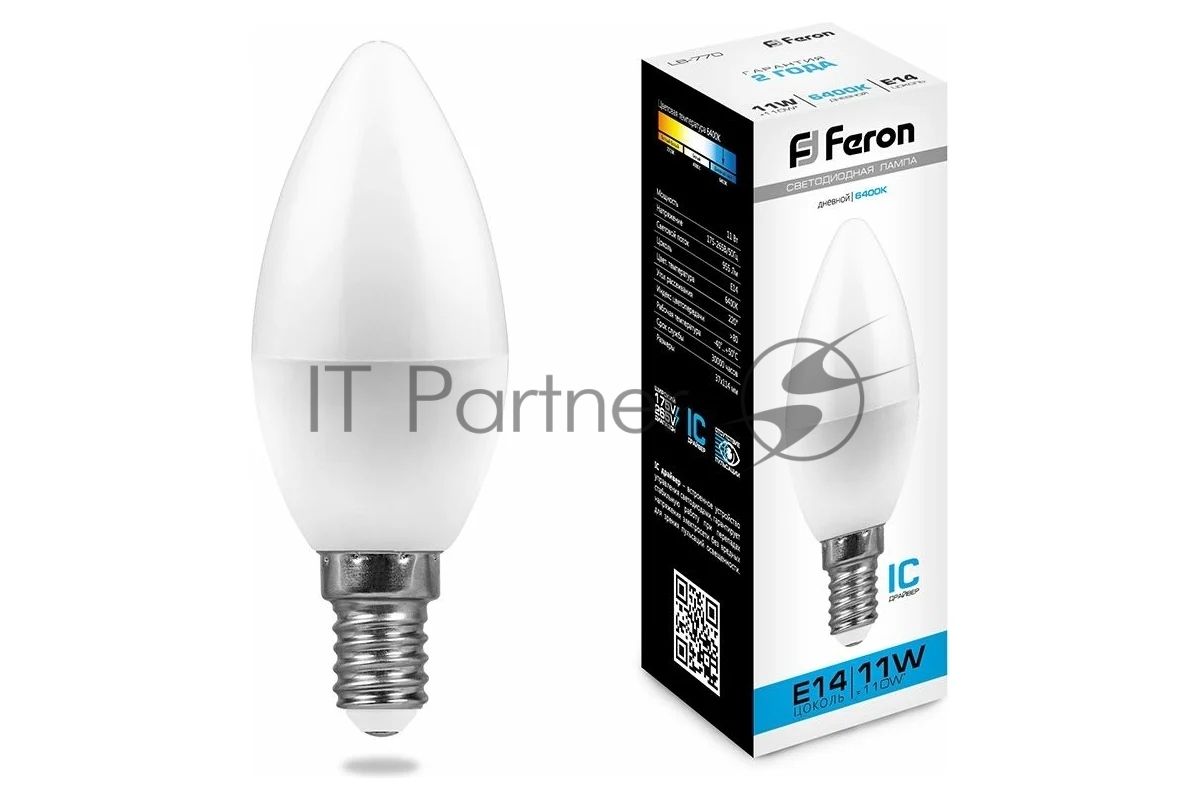Лампа светодиодная Feron LB-770 11W 230V E14 6400K С35