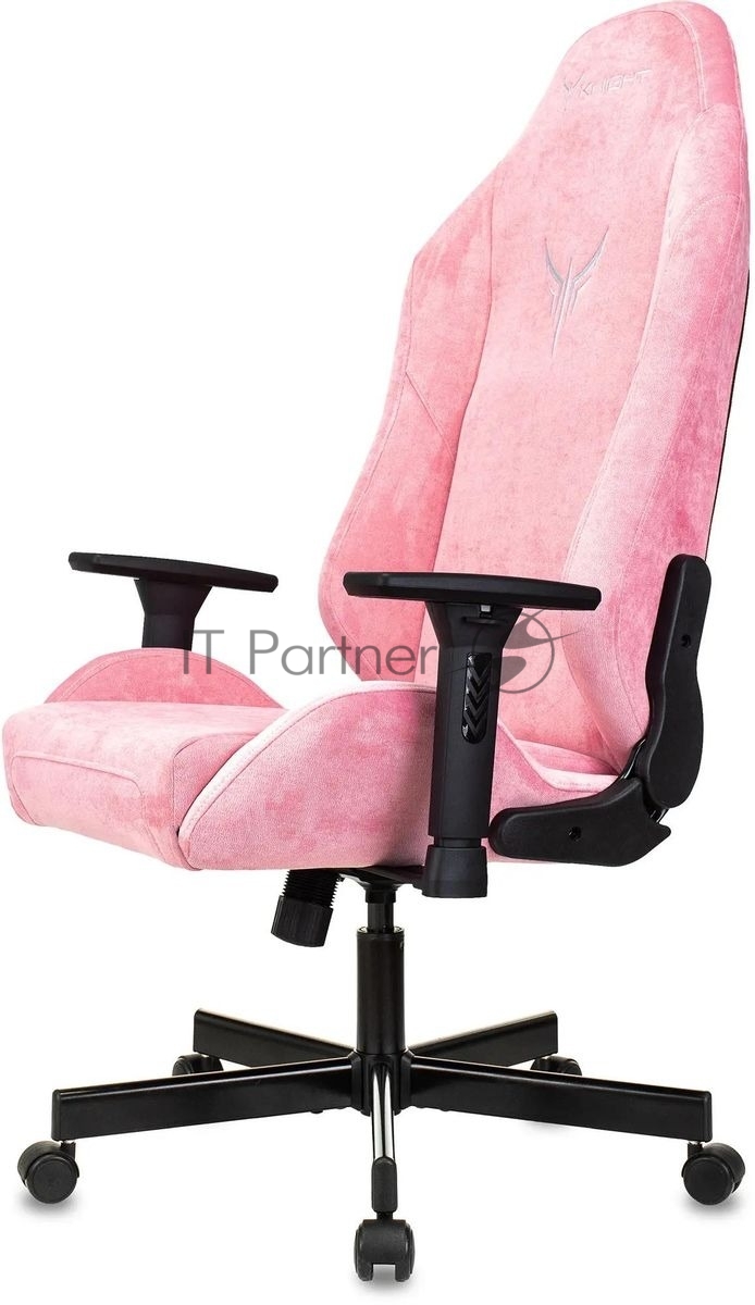 Кресло Knight N1 Fabric розовый, велюр, 120 кг, механизм качания
