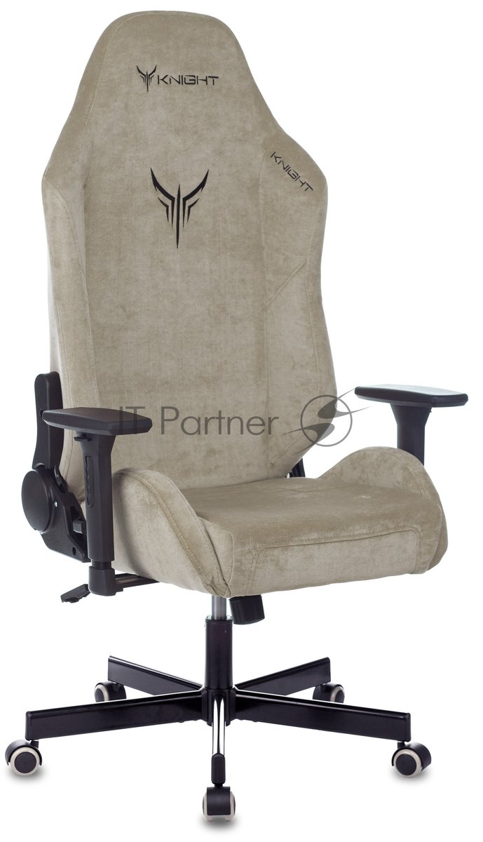 Кресло игровое Бюрократ Knight N1 Fabric бежевый Light-21, с подголов. крестовина металл