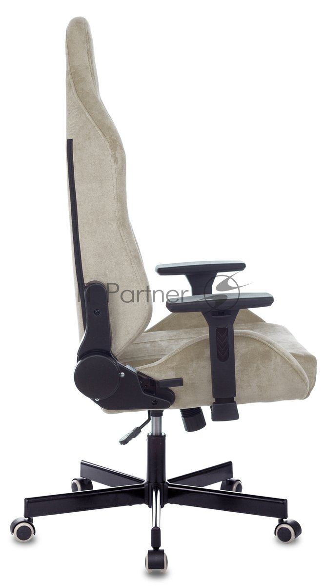 Кресло игровое Бюрократ Knight N1 Fabric бежевый Light-21, с подголов. крестовина металл