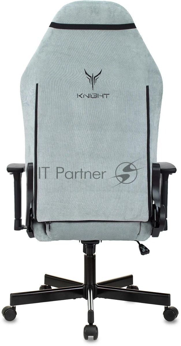 Кресло игровое Бюрократ Knight N1 Fabric серо-голубой Light-28 с подголов. крестовина металл