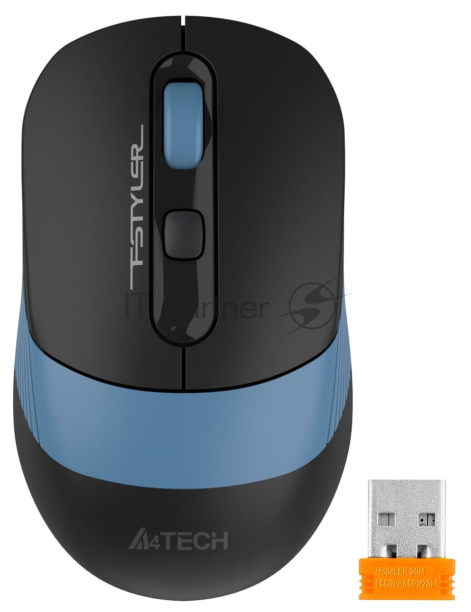 Мышь беспроводная A4TECH FB10C черный/синий, 2000 dpi, Bluetooth / USB, Bluetooth / радиоканал, кнопки - 4