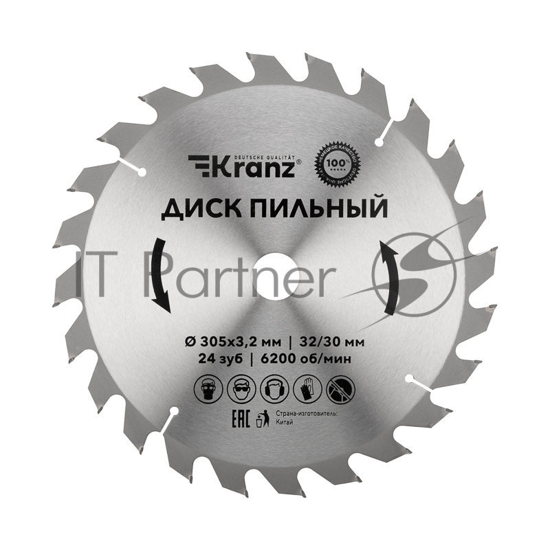 Диск пильный Kranz 305 мм х 24 зуб х 32/30 мм