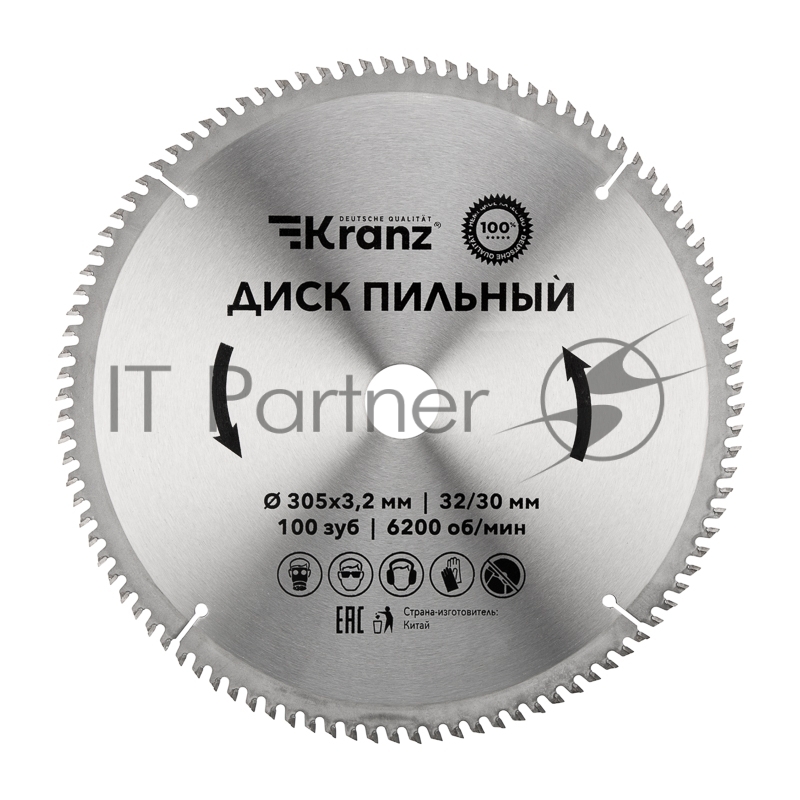 Диск пильный Kranz 305 мм х 100 зуб х 32/30 мм