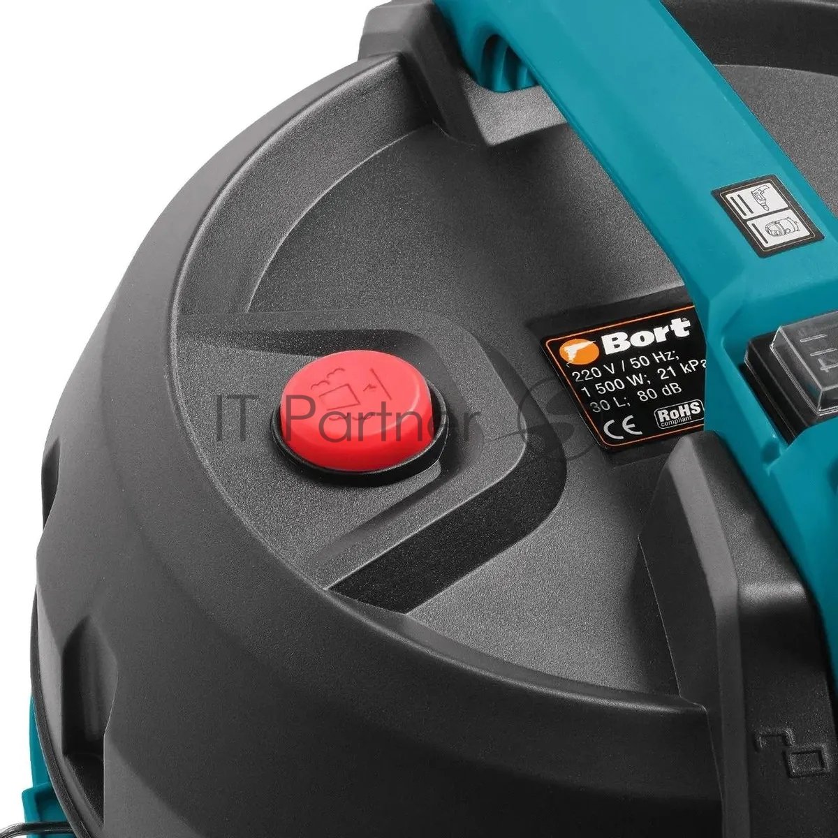 Пылесос профессиональный Bort BSS-1530 черный, 300/1500 Вт, уборка влажная/сухая, пылесборник мешок/контейнер 30л