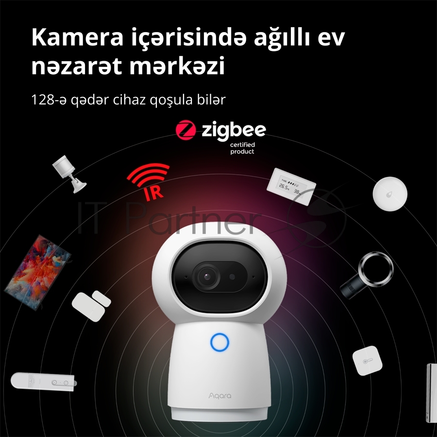 Камера AQARA Camera Hub G3/Камера+ управления/Управление жестами/Камера 360/2K 2304х1296p/Протокол связи:Zigbee/WiFi/Питание:USB-C/белый CH-H03