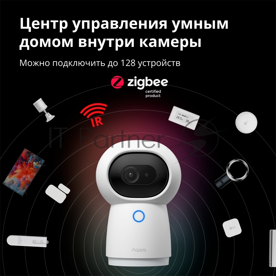 Камера AQARA Camera Hub G3/Камера+ управления/Управление жестами/Камера 360/2K 2304х1296p/Протокол связи:Zigbee/WiFi/Питание:USB-C/белый CH-H03