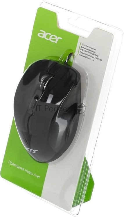 Мышь проводная Acer OMW120 черный, 2000 dpi, USB, кнопки - 6
