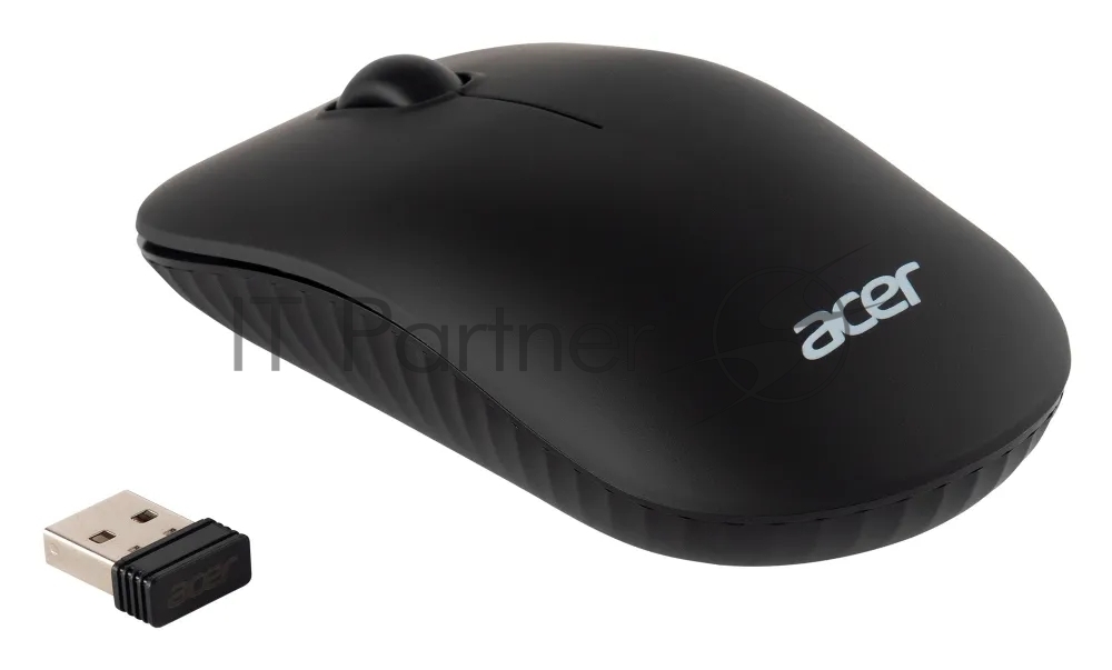 Мышь беспроводная Acer OMR130 черный, 1200 dpi, радиоканал, USB, кнопки - 3