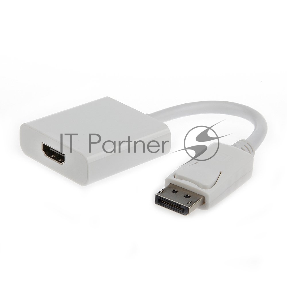 Переходник DisplayPort ->; HDMI Cablexpert A-DPM-HDMIF-002-W 20M/19F, белый, пакет (078733)