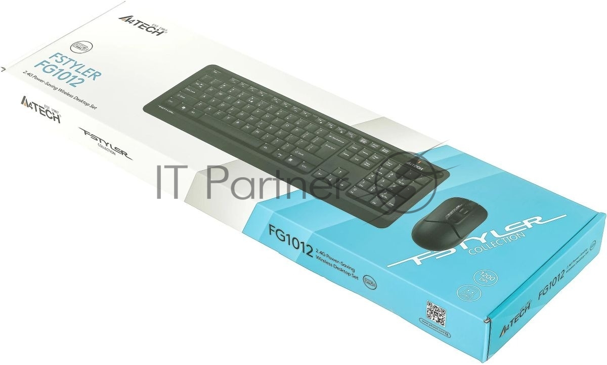 Комплект клавиатура+мышь A4Tech FStyler FG1012 беспроводной, USB, 1200 DPI, черный