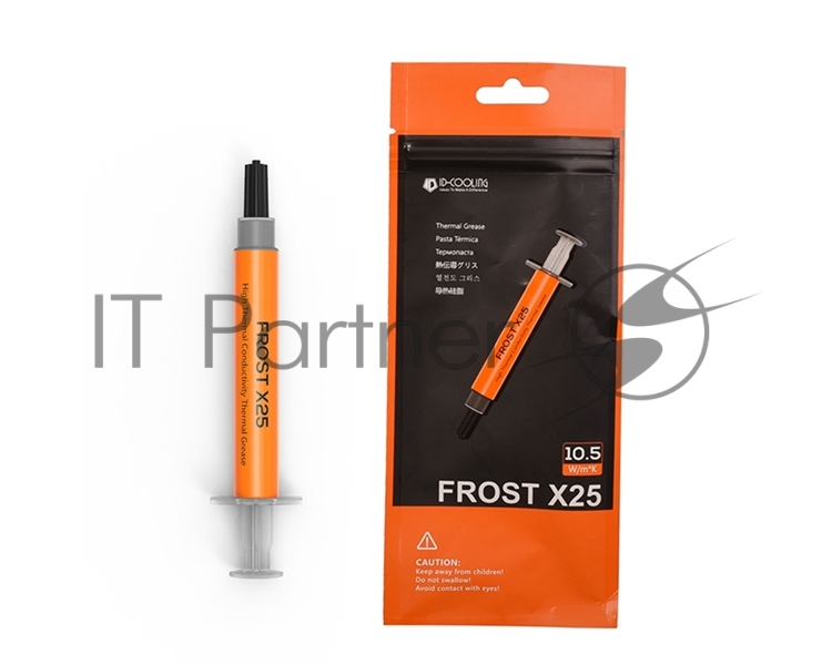 Термопаста ID-COOLING FROST X25, 10.5 Вт/м·К, блистер, термопаста, лопатка, салфетка, 2 г, серый (FROST X25 2g)