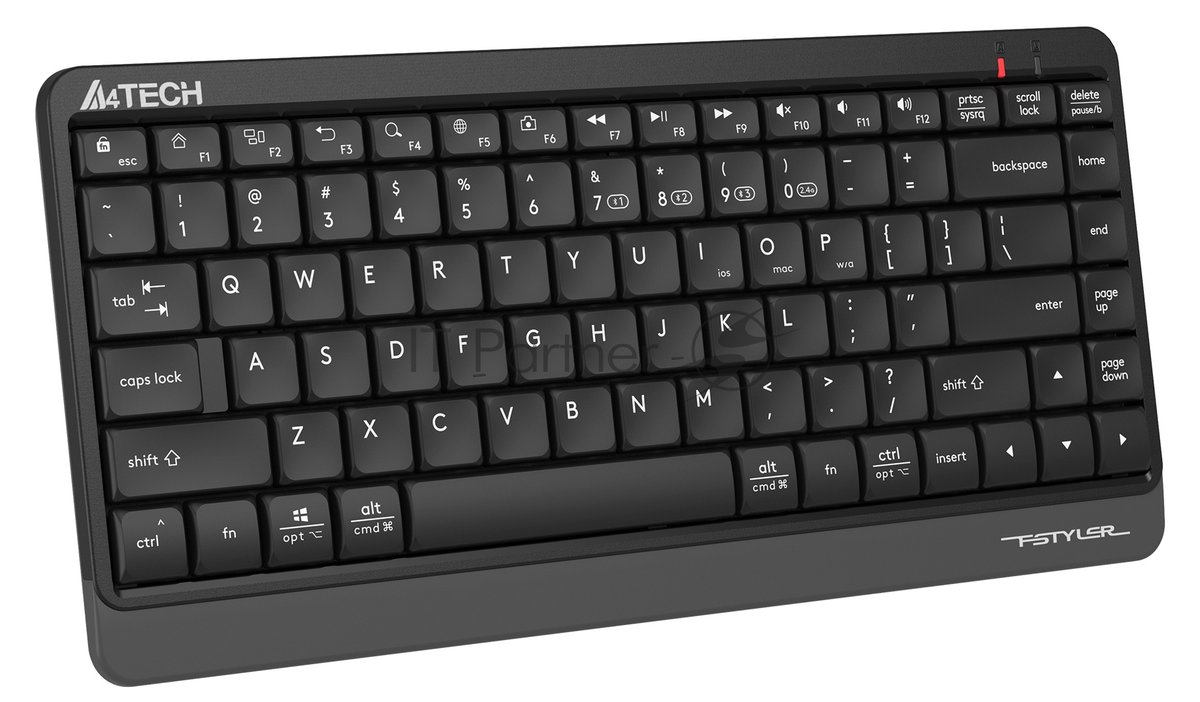 Клавиатура беспроводная A4Tech Fstyler FBK11, USB, Bluetooth/Радиоканал, черный/серый