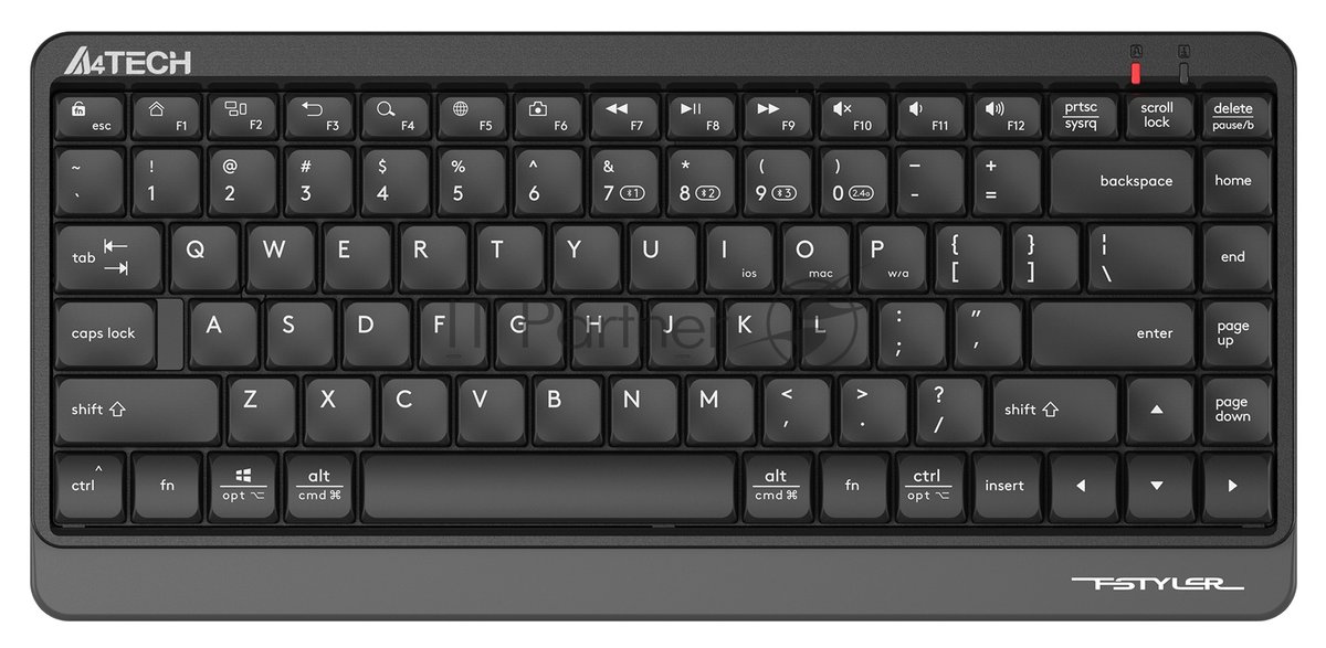 Клавиатура беспроводная A4Tech Fstyler FBK11, USB, Bluetooth/Радиоканал, черный/серый