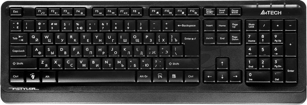 Комплект клавиатура+мышь A4Tech FStyler FG1012 беспроводной, USB, 1200 DPI, черный