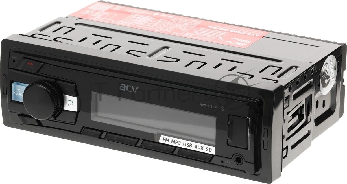 Автомагнитола ACV AVS-918BR, 1 DIN, Bluetooth, USB Type-A, AUX