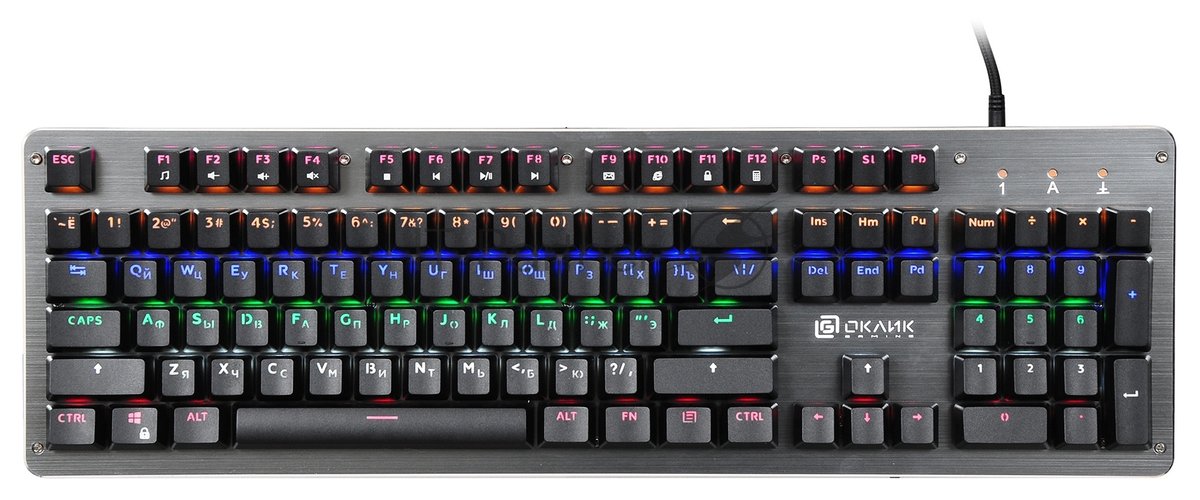 Oklick Игровая механическая клавиатура Oklick 970G черный/серебристый USB for gamer