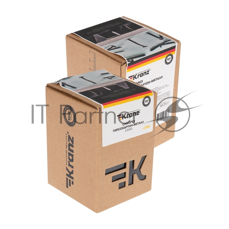 Саморез гипсокартон-металл Kranz 3.5х45, упаковка поставщика