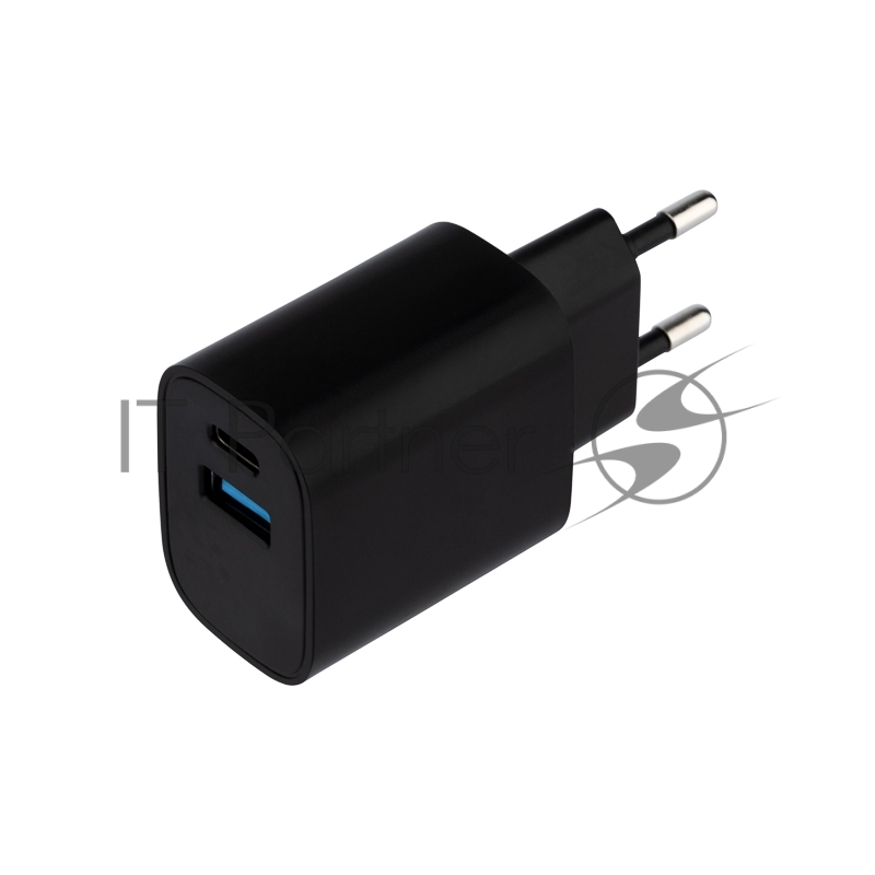 Сетевое зарядное устройство Rexant USB + Type-C, 5V, 2.4 A, черный