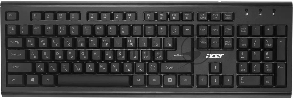 Комплект клавиатура+мышь Acer OKR120 беспроводной, USB, 1600 DPI, чёрный