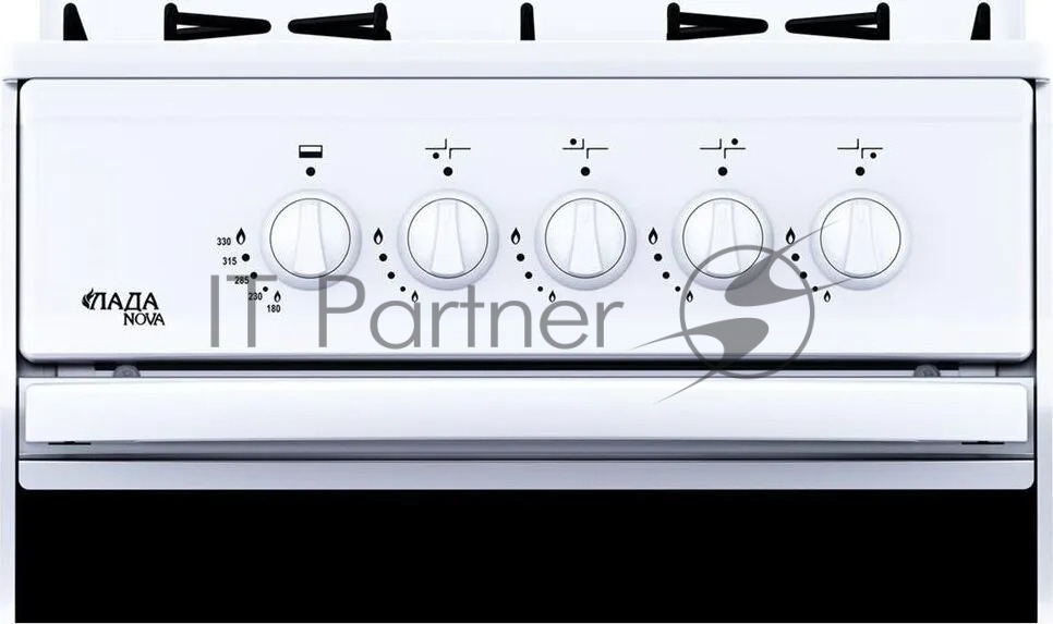 Плита газовая Лада Nova RG 24042 W белый, конфорок 4 газовых, духовка 50 л, 50 см x 85 см x 60 см