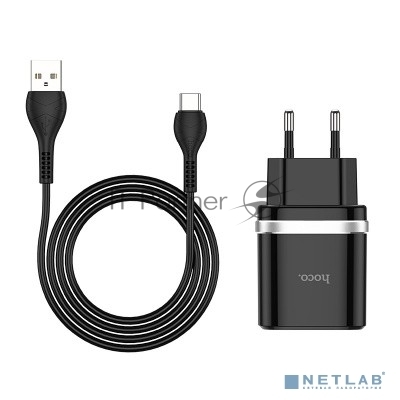 Сетевое зарядное устройство + Кабель Type-C HOCO HC-16293 C12Q/1m/QC 3.0/1 USB/Выход: 5V_9V_12V, 18W, черный