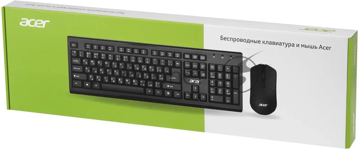Комплект клавиатура+мышь Acer OKR120 беспроводной, USB, 1600 DPI, чёрный