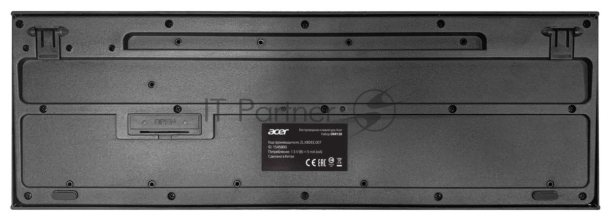 Комплект клавиатура+мышь Acer OKR120 беспроводной, USB, 1600 DPI, чёрный