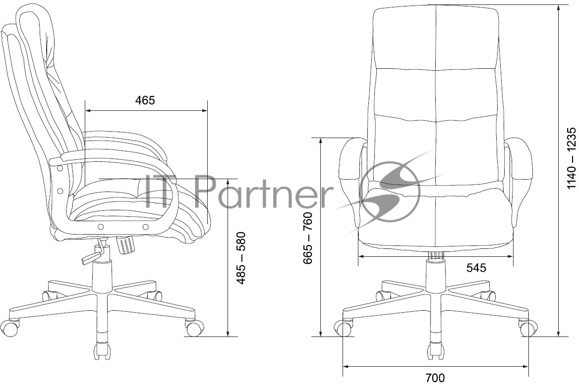 Кресло Бюрократ CH-824 Fabric Alfa 44 серый, ткань