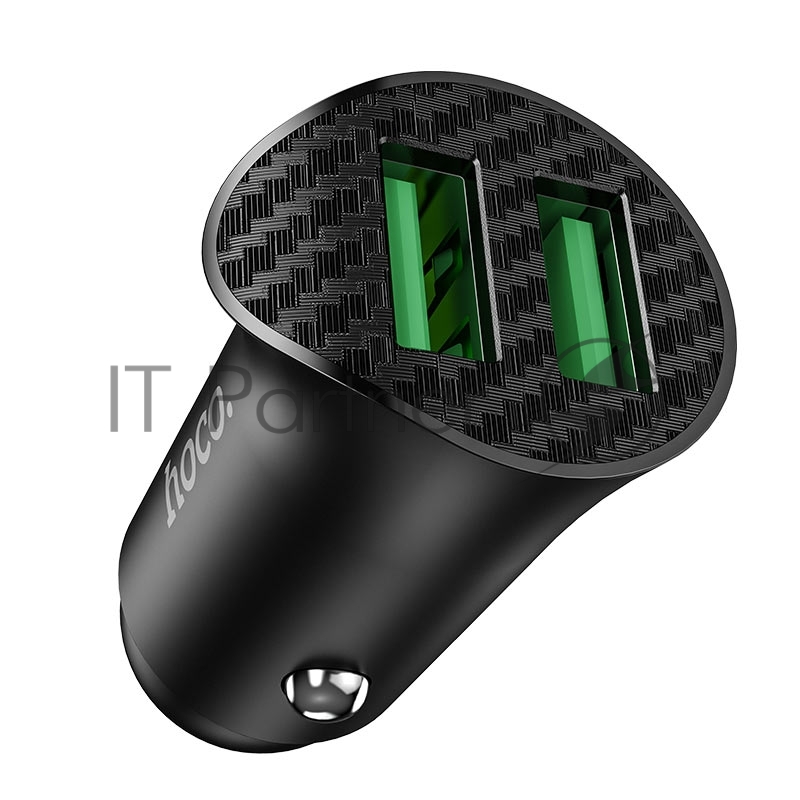 Авто ЗУ/QC 3.0/2 USB/HOCO HC-35027 Z39/Выход: 5V_9V_12V, 18W/черный