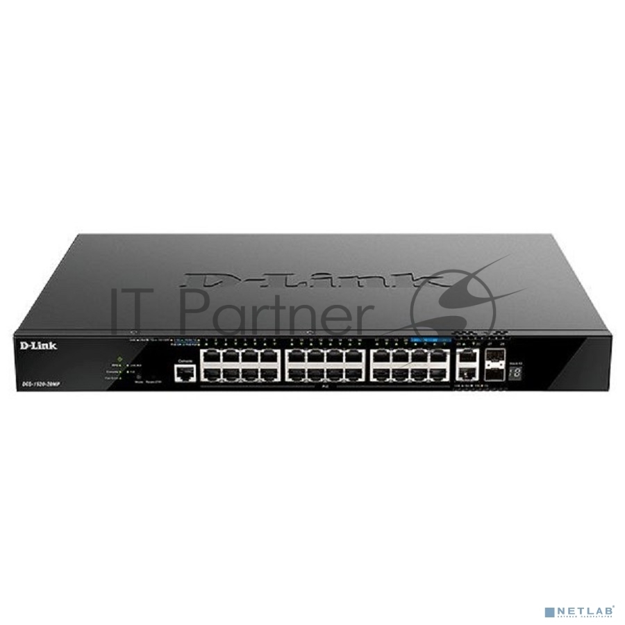 Коммутатор D-Link DGS-1520-28MP/A1A, 20×1 Гбит/с + 4×2.5 Гбит/с + 2×10 Гбит/с Base-T + 2×10 Гбит/с SFP+, управляемый