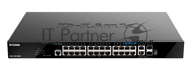 Коммутатор D-Link DGS-1520-28MP/A1A, 20×1 Гбит/с + 4×2.5 Гбит/с + 2×10 Гбит/с Base-T + 2×10 Гбит/с SFP+, управляемый