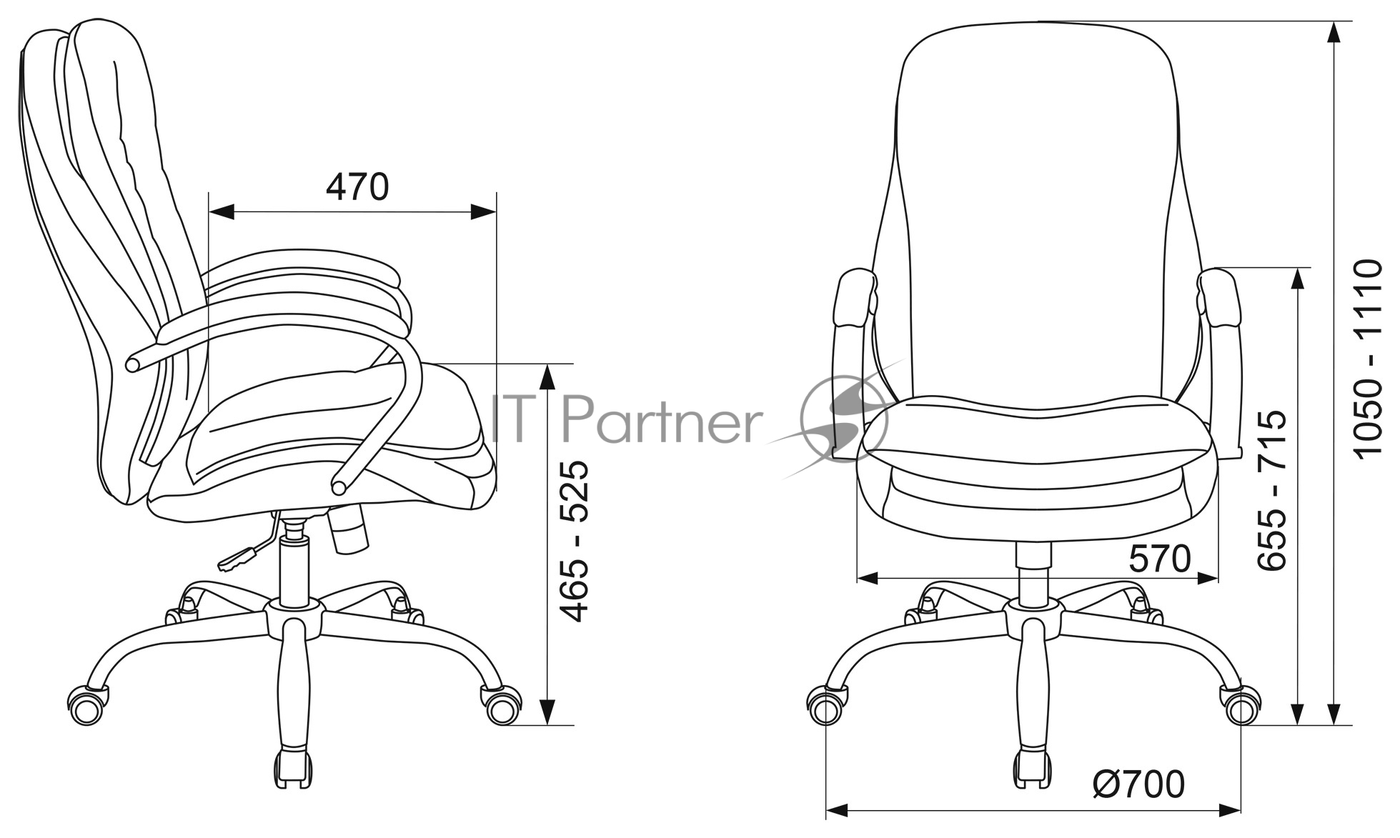 Кресло Бюрократ T-9950SL Fabric Alfa 44 серый, ткань