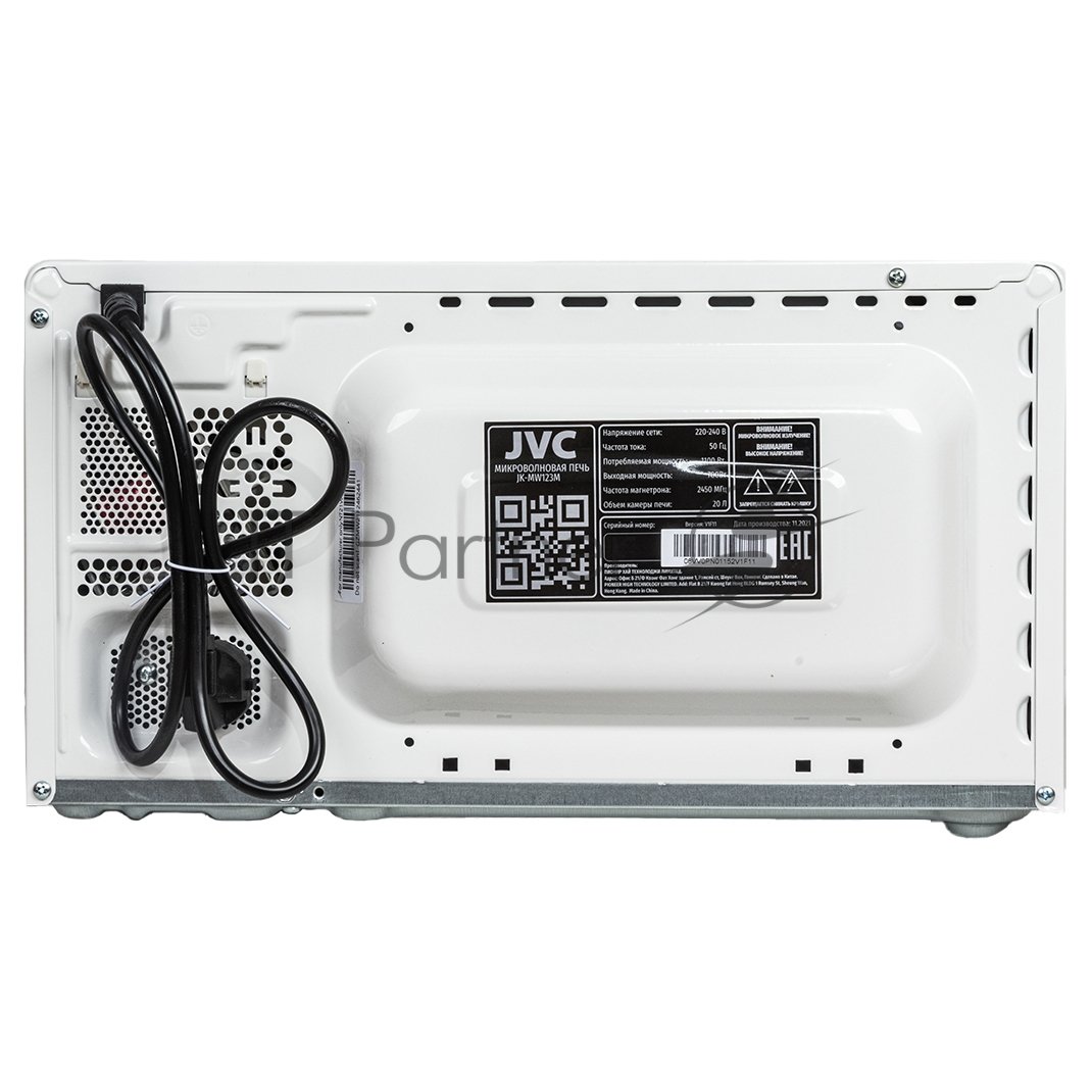Микроволновая печь JVC JK-MW123M белый, 20 л, 700 Вт, переключатели - поворотный механизм