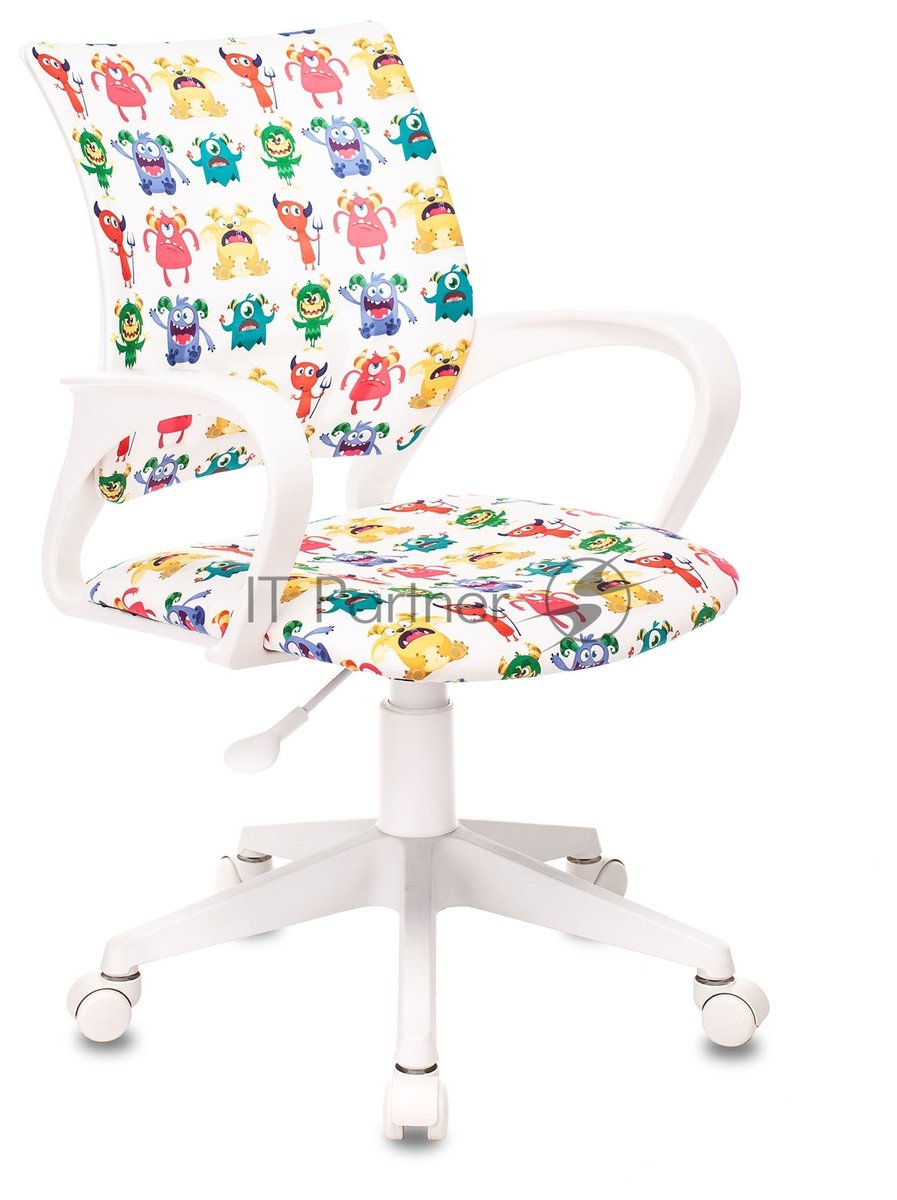 Кресло Бюрократ BuroKIDS 1 W белый, ткань, 120 кг