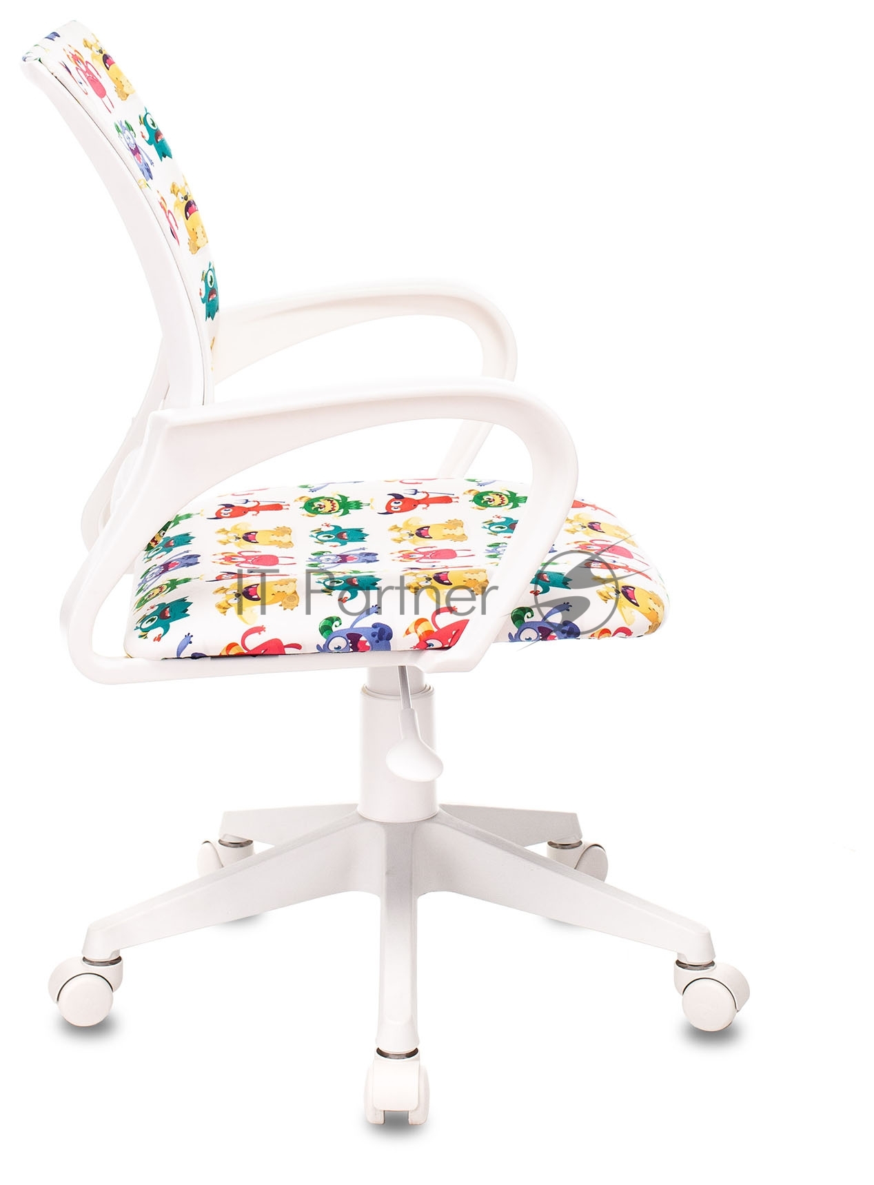 Кресло Бюрократ BuroKIDS 1 W белый, ткань, 120 кг