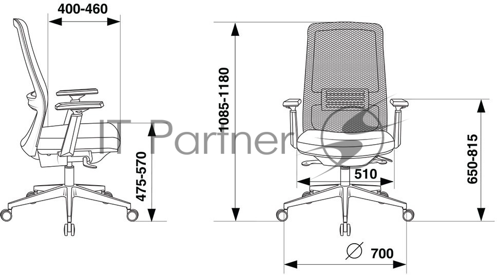 Кресло Бюрократ MC-915 TW-01 38-418 черный, сетка