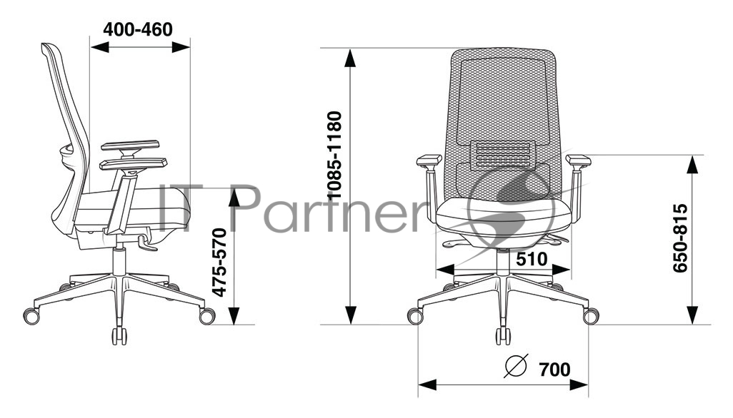 Кресло Бюрократ MC-915 TW-01 38-418 черный, сетка