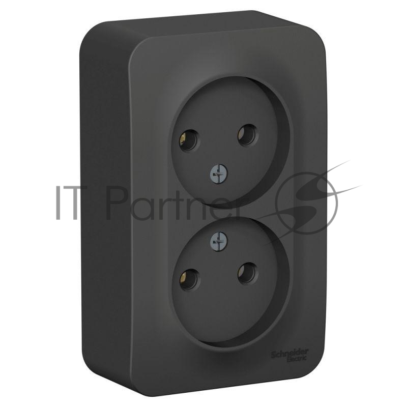 Systeme Electric Blanca наруж Антрацит Розетка 2-ая б/з без шторок 16А, 250В, изолир. пластина