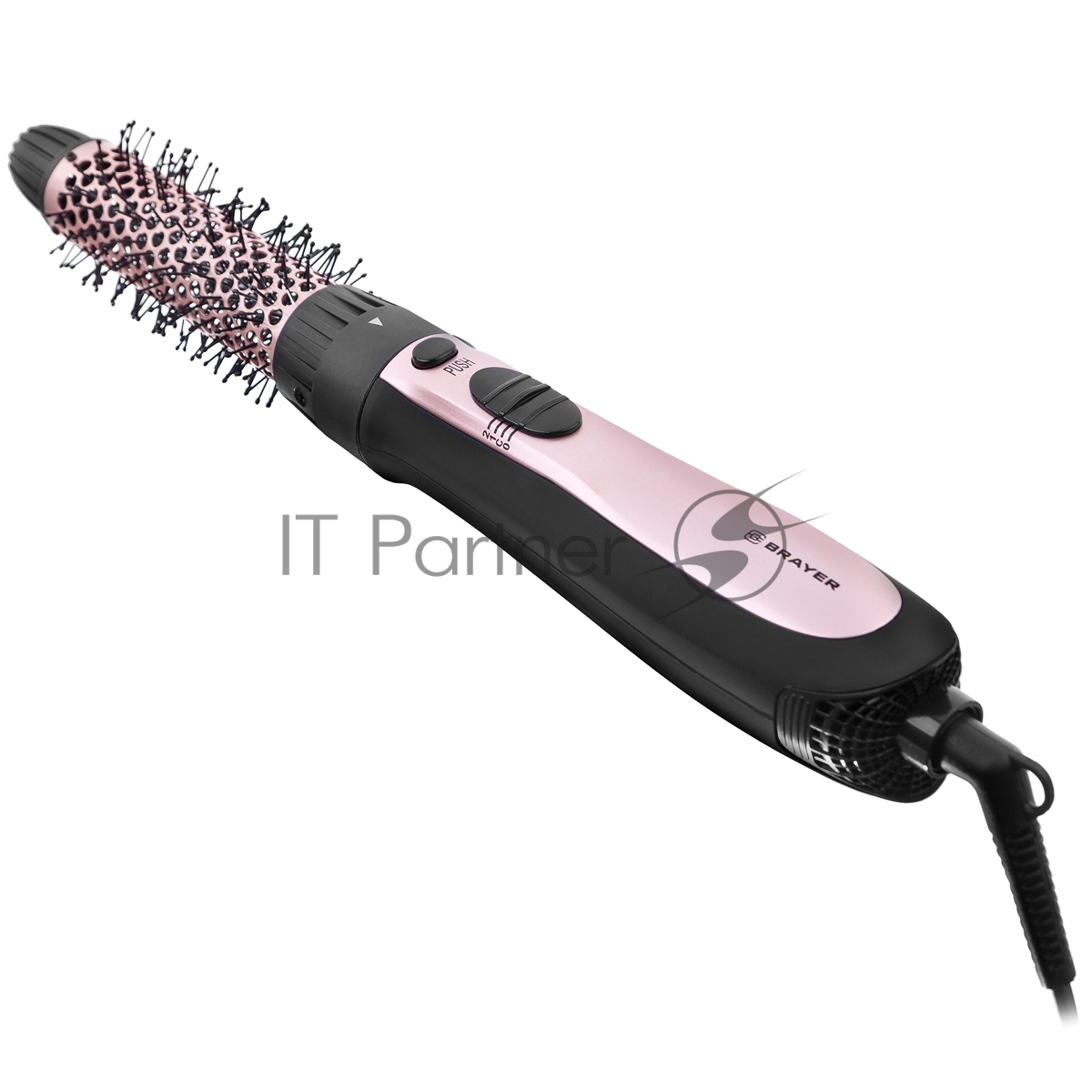 Фен-щётка BRAYER BR3130GD черный/розовый, 800 Вт