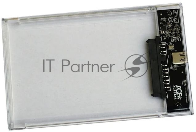 Внешний корпус для HDD/SSD AgeStar 3UB2P6C SATA III пластик прозрачный 2.5"